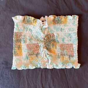 Smocked Cropped Tube Top